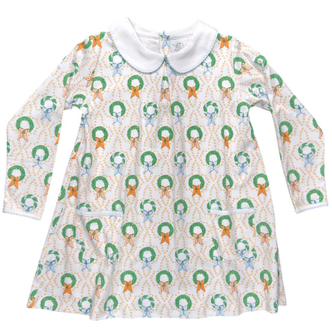 Bows & Box Wreaths-Twirling Pocket Dress Long Sleeve