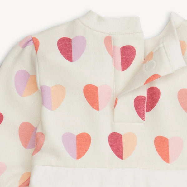 Pink Hearts Magnetic Kids Sweatshirt Tutu Dress