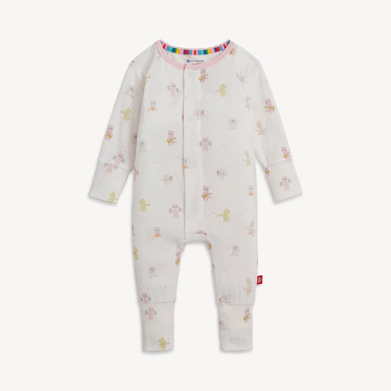 pink baby beats modal magnetic grow with me convertible coverall