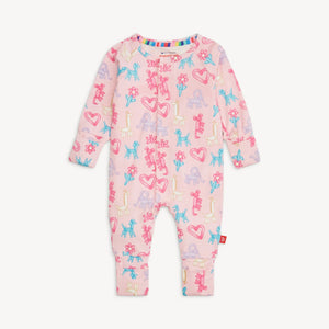 Magnetic Convertible Coverall- Pink Party Animals Glow In The Dark