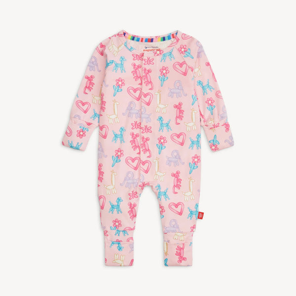 Magnetic Convertible Coverall- Pink Party Animals Glow In The Dark