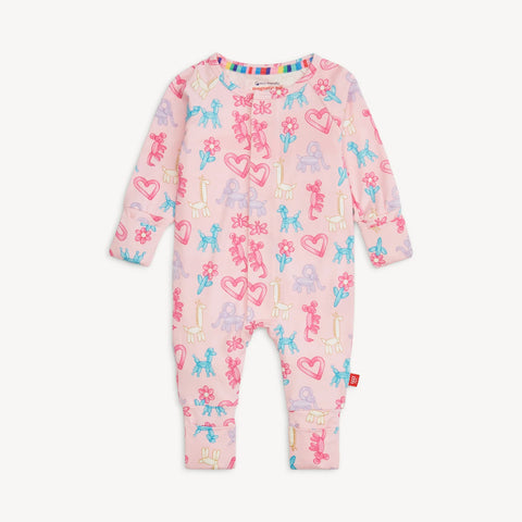Magnetic Convertible Coverall- Pink Party Animals Glow In The Dark