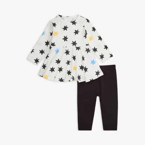 cosmic confetti modal magentic dress + legging set