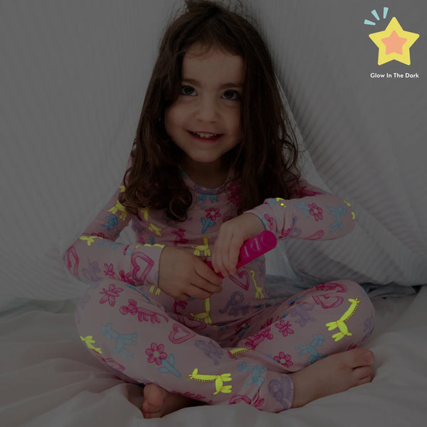 Magnetic PJ Set- Pink Party Animals Glow In The Dark