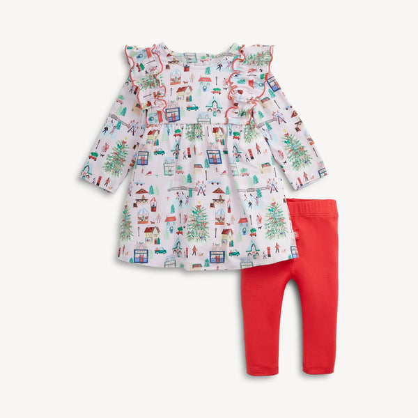 Magnetic Dress & Legging Set- Winter Village