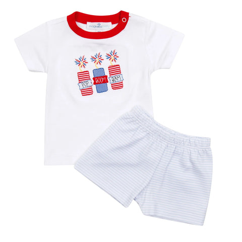 Pop! Boom! Bam! Applique Short Set