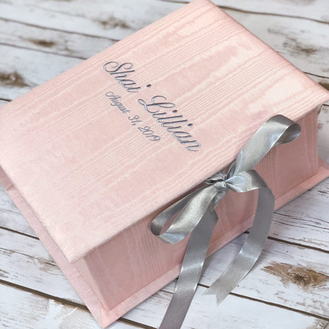 Medium Baby Keepsake Box In Baby Moiré