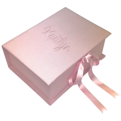 Medium Baby Keepsake Box In The Micro Striped Cotton
