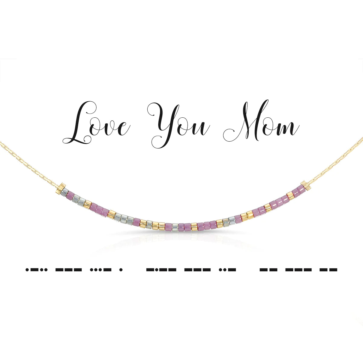 Love You Mom Morse Code Necklace