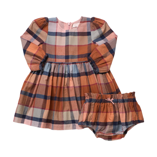 Baby Girls Mae Dress Set-Hayride Plaid