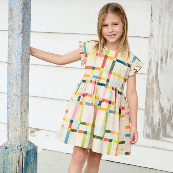 Girls Adaline Dress- Multi Tattersall