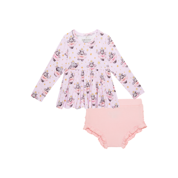 Philomena - Basic Peplum Top & Bloomer Set