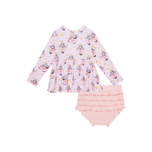 Philomena - Basic Peplum Top & Bloomer Set