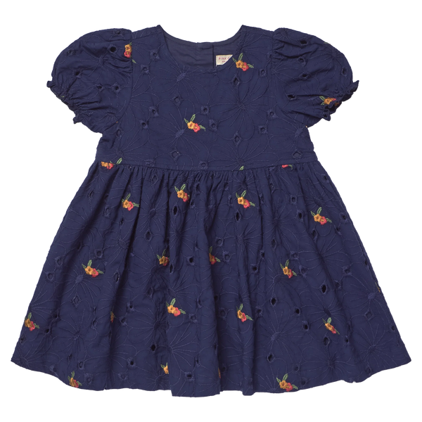 Girls Eliza Dress- Eyelet Embroidery