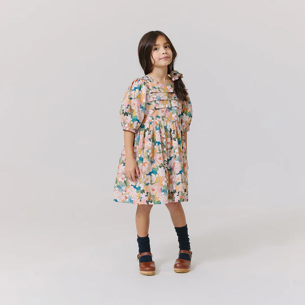 Girls Evelyn Dress- Watercolor Floral