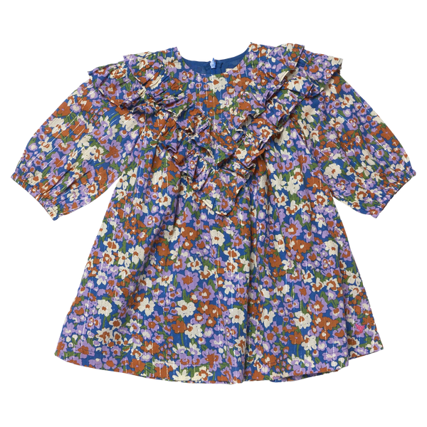 Girls Everly Dress-True Blue Sketched Floral