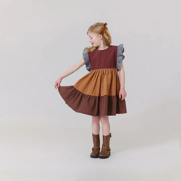 Girls Kit Dress- Mixed Checks