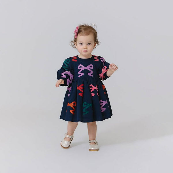 Baby Girls Brooke Dress Set-  Multi Bow Applique