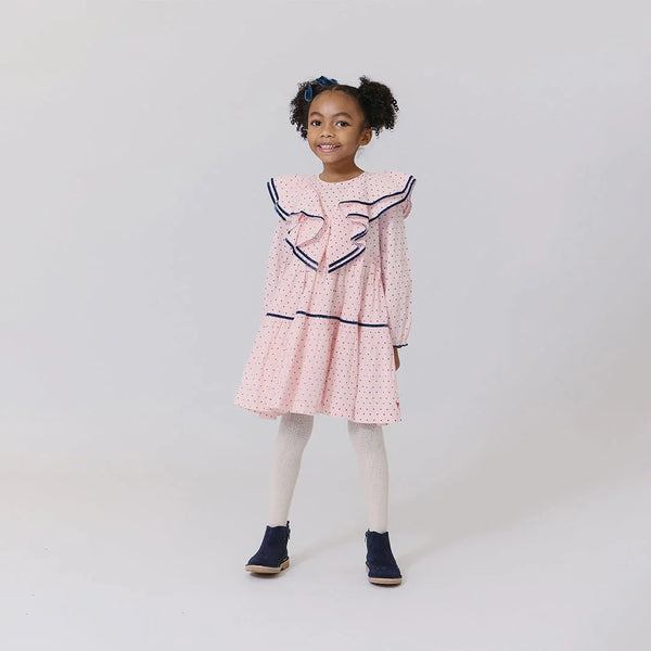Girls Raphaela Dress-  Strawberry Cream Polka Dot
