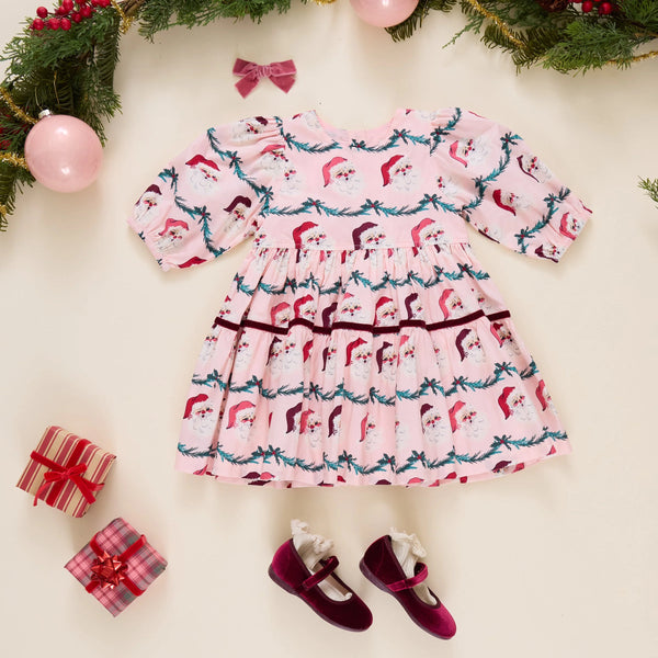 Girls Maribelle Dress- Santa Garland