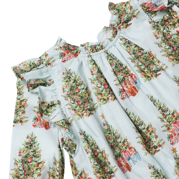 Girls Harper Dress- Trees and Presents