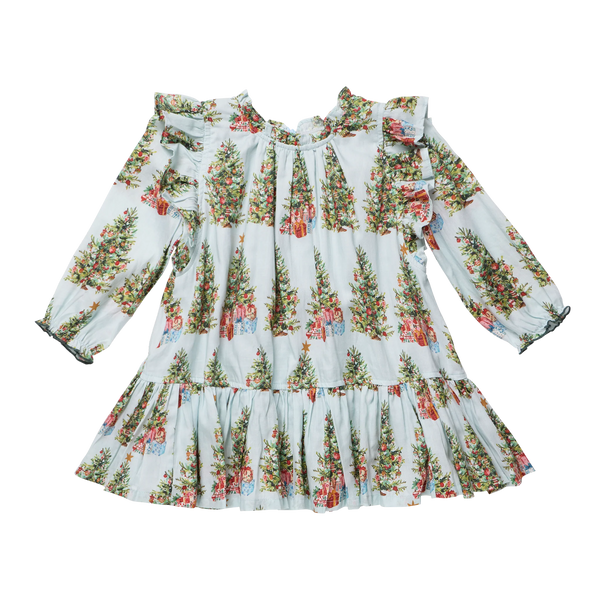 Girls Harper Dress- Trees and Presents