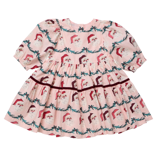 Girls Maribelle Dress- Santa Garland