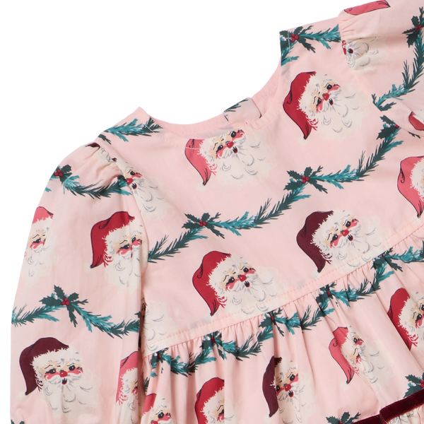 Girls Maribelle Dress- Santa Garland