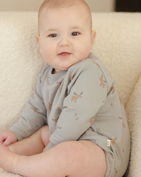 Crewneck Bubble Romper || Moose