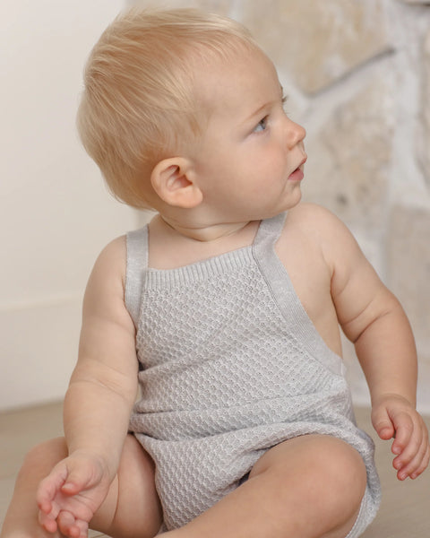 Caleb Knit Shortall || Heathered Sky