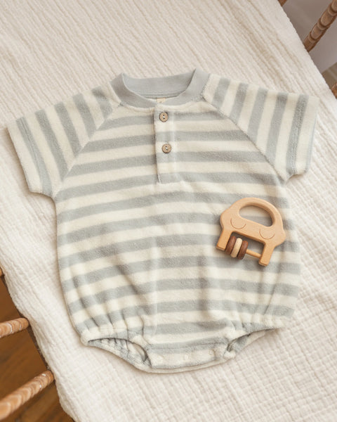Terry Henley Romper || Sky Stripe