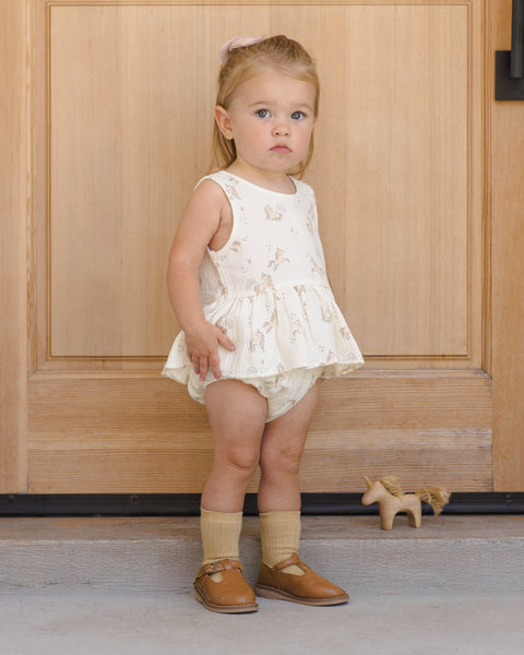 Sleeveless Peplum Set || Unicorns