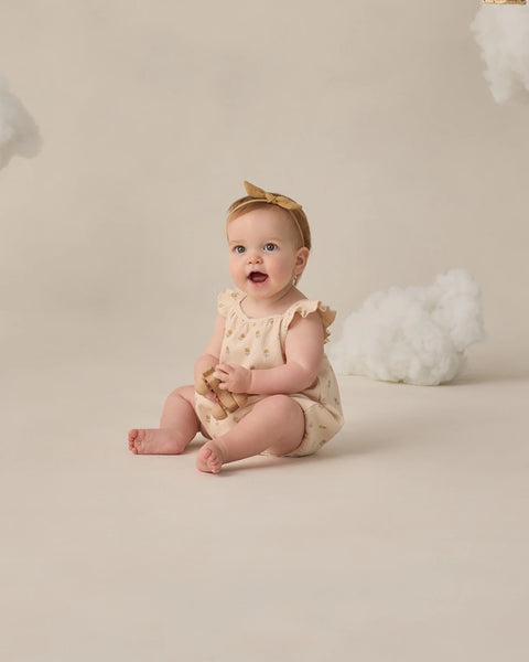 Ribbed Ruffle Romper Buttercup