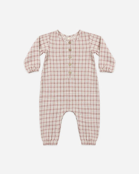 Woven Jumpsuit Christmas Plaid