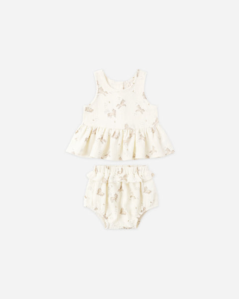 Sleeveless Peplum Set || Unicorns