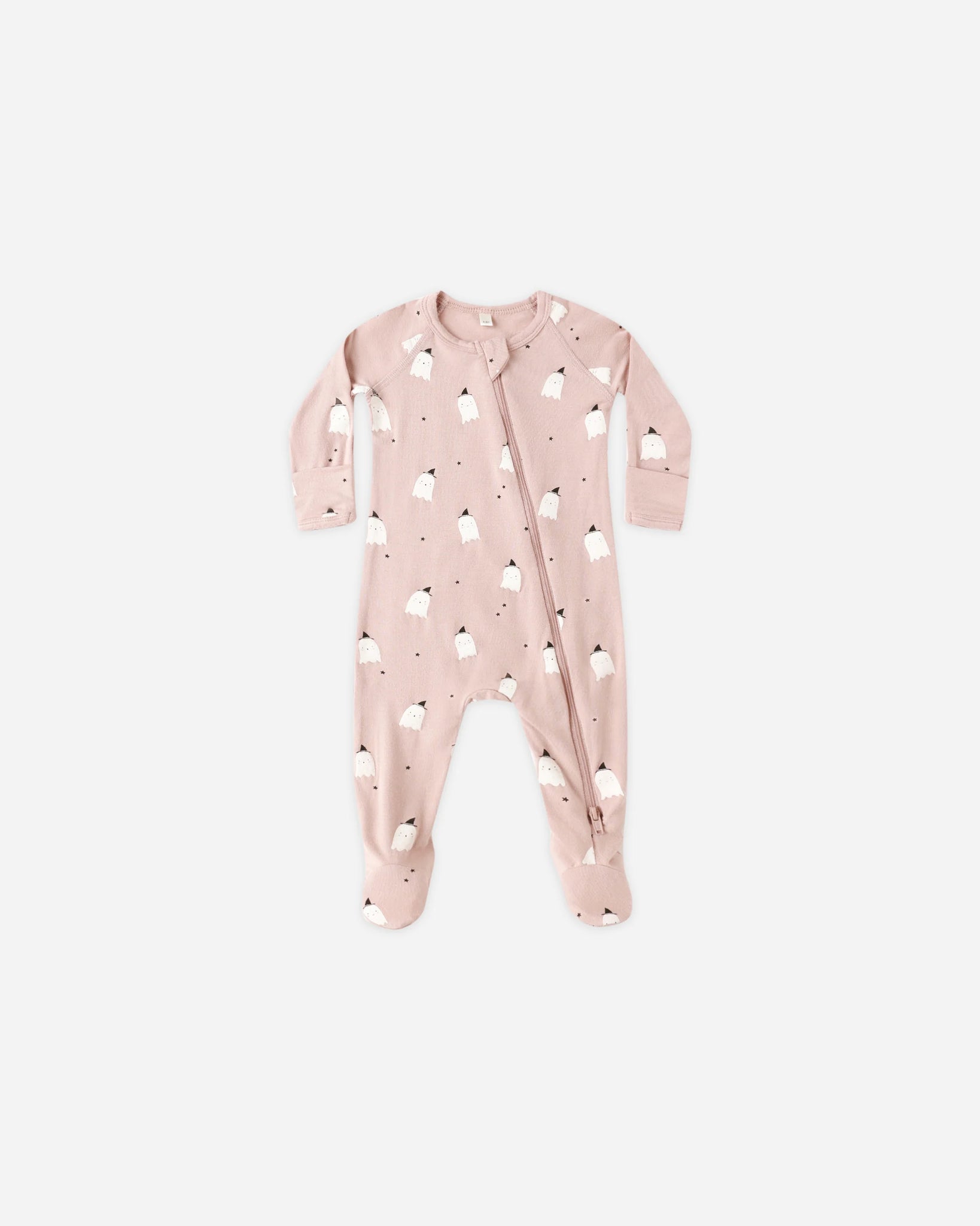 Bamboo Zip Footie || Pink Ghosts