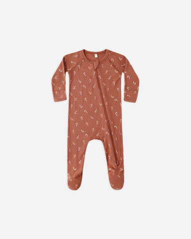 Bamboo Zip Footie || Candy Canes