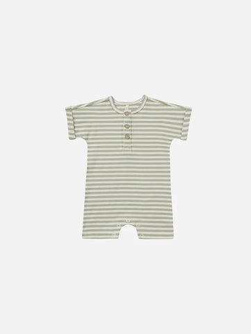 short sleeve one-piece || sage stripe