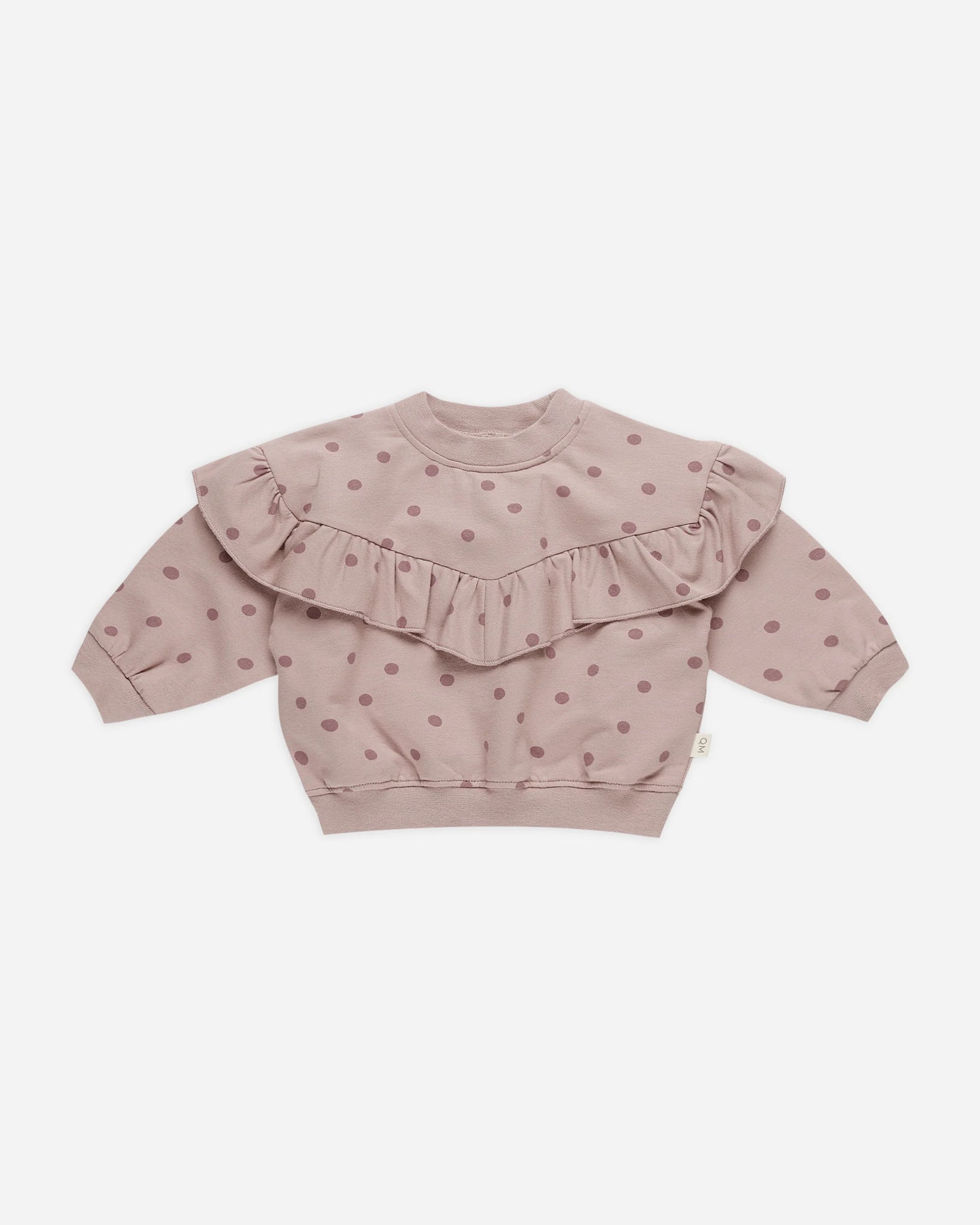 Ruffle Fleece Sweatshirt || Polka Dots