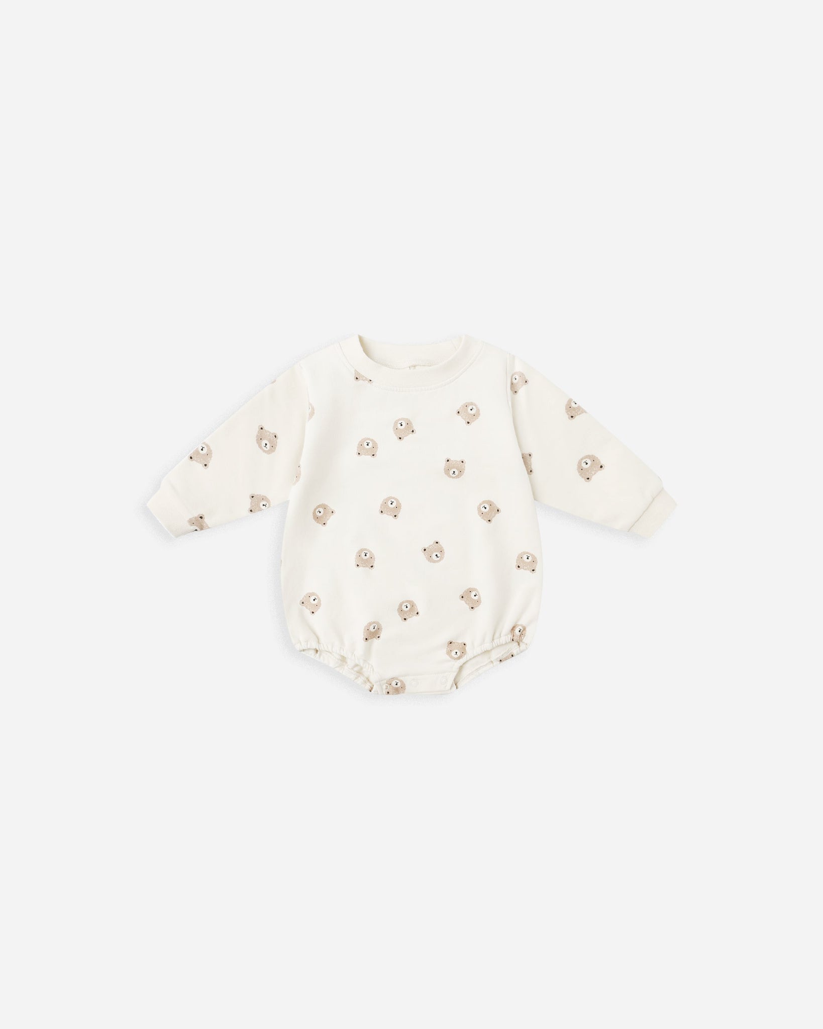 Crewneck Bubble Romper || Brown Bear