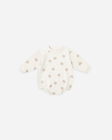 Crewneck Bubble Romper || Brown Bear