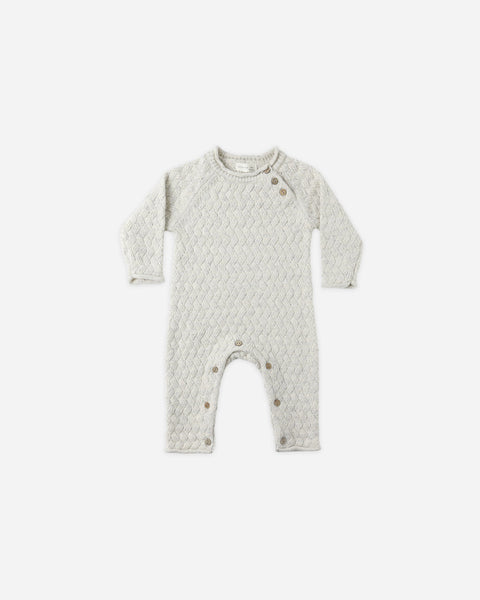 Cozy Heather Knit Jumpsuit || Blue