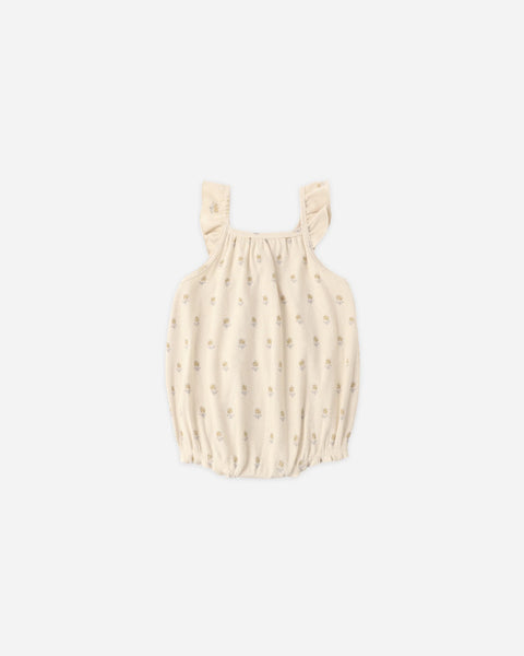 Ribbed Ruffle Romper Buttercup