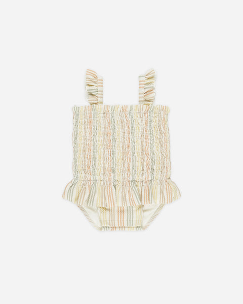 Smocked One-Piece Swimsuit || Multi-Stripe (FINAL SALE)