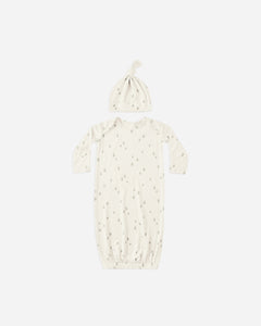 Bamboo Baby Gown + Hat Set || Trees