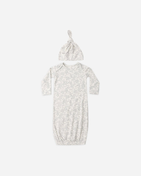 Bamboo Bay Gown + Hat Set Cloud Floral