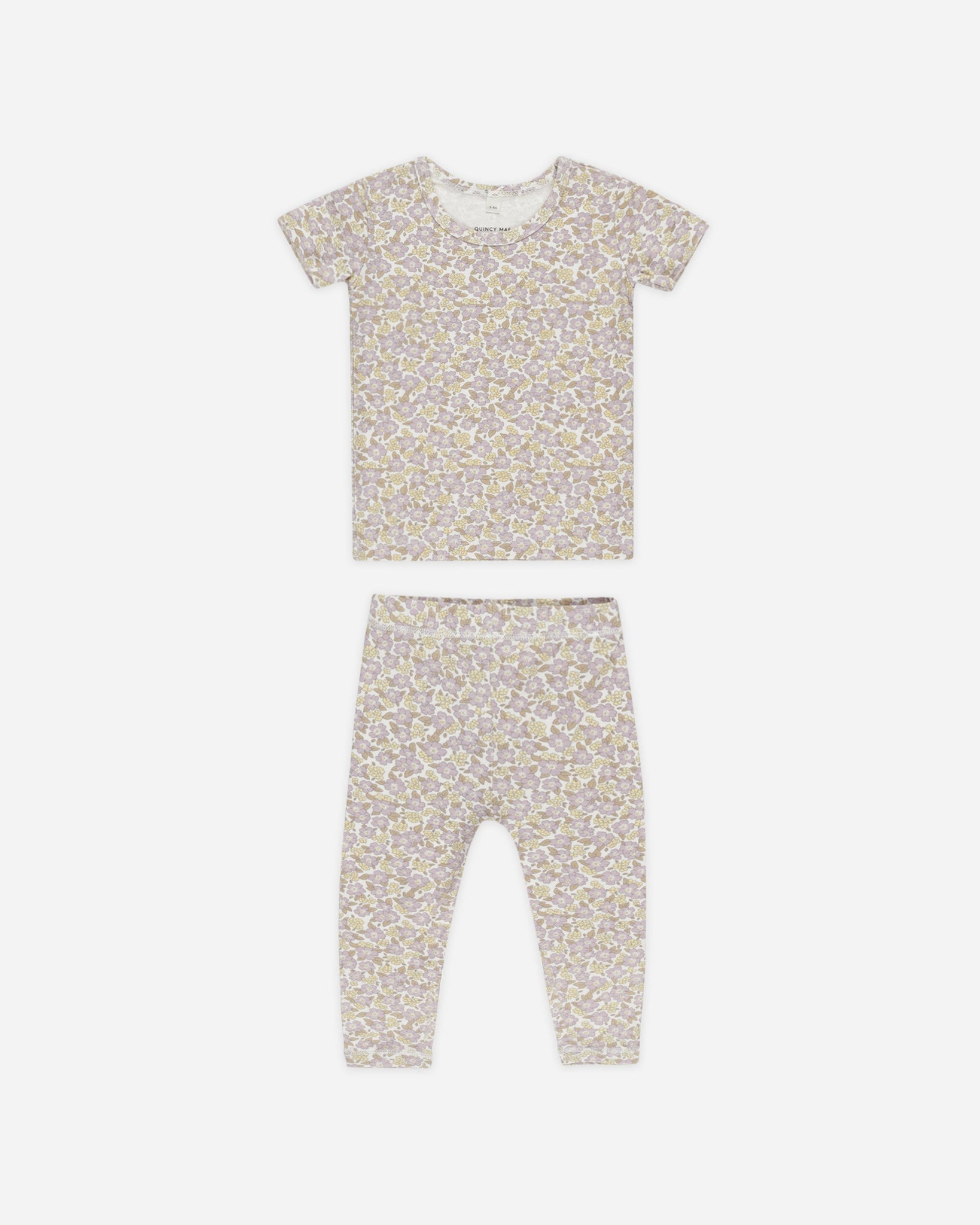 Bamboo Short Sleeve Pajama Set || Purple Floral