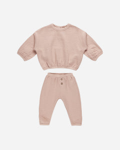 Textured Sweat Set || Blush