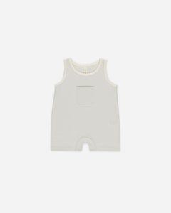 Sleeveless One-Piece || Sky Micro Stripe