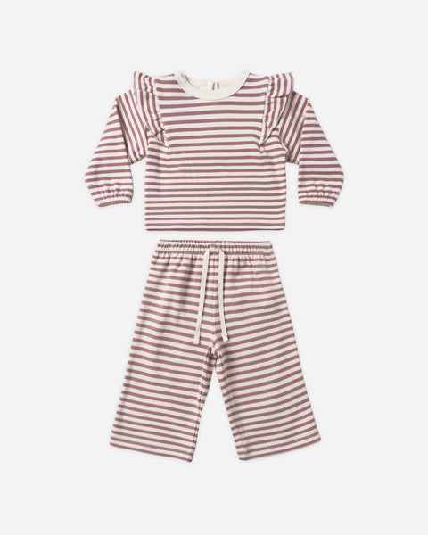 Ruffle Cozy Set Mulberry Stripe